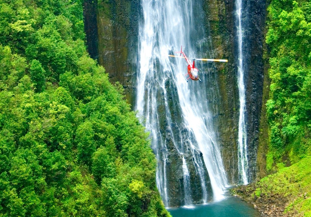 helicopter tour waterfall
