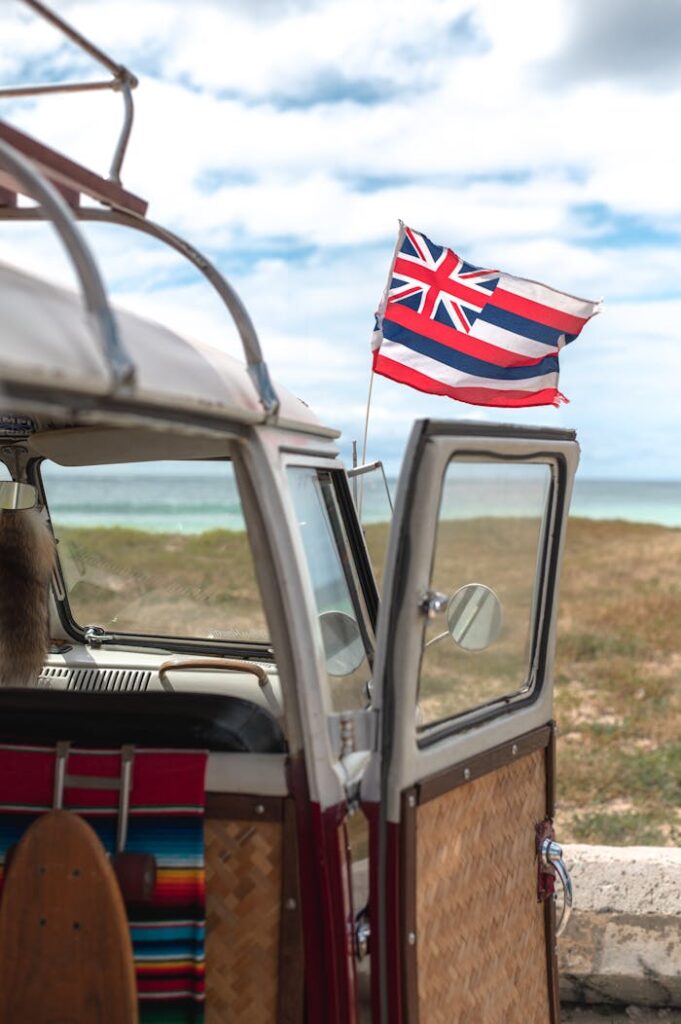 vw wagon hawai'i flag
